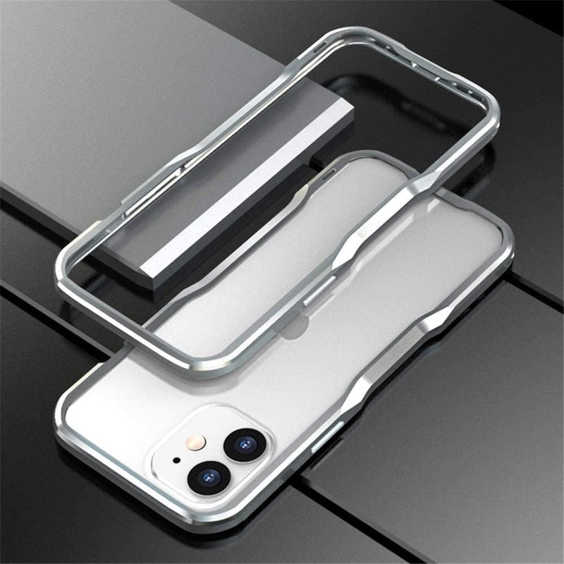 HENGHUI Bumper Case Compatible with iPhone 13 mini Aluminum Bumpers Metal Frame Bumper Cover Shock Absorbent Slim Cool Design (Silver) - Image 5
